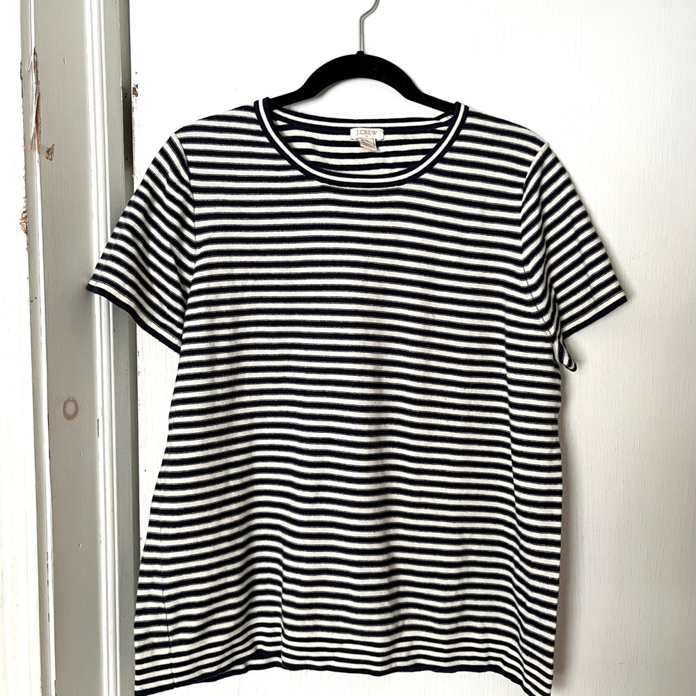 J.Crew Striped Short Sleeve Sweater Size XL